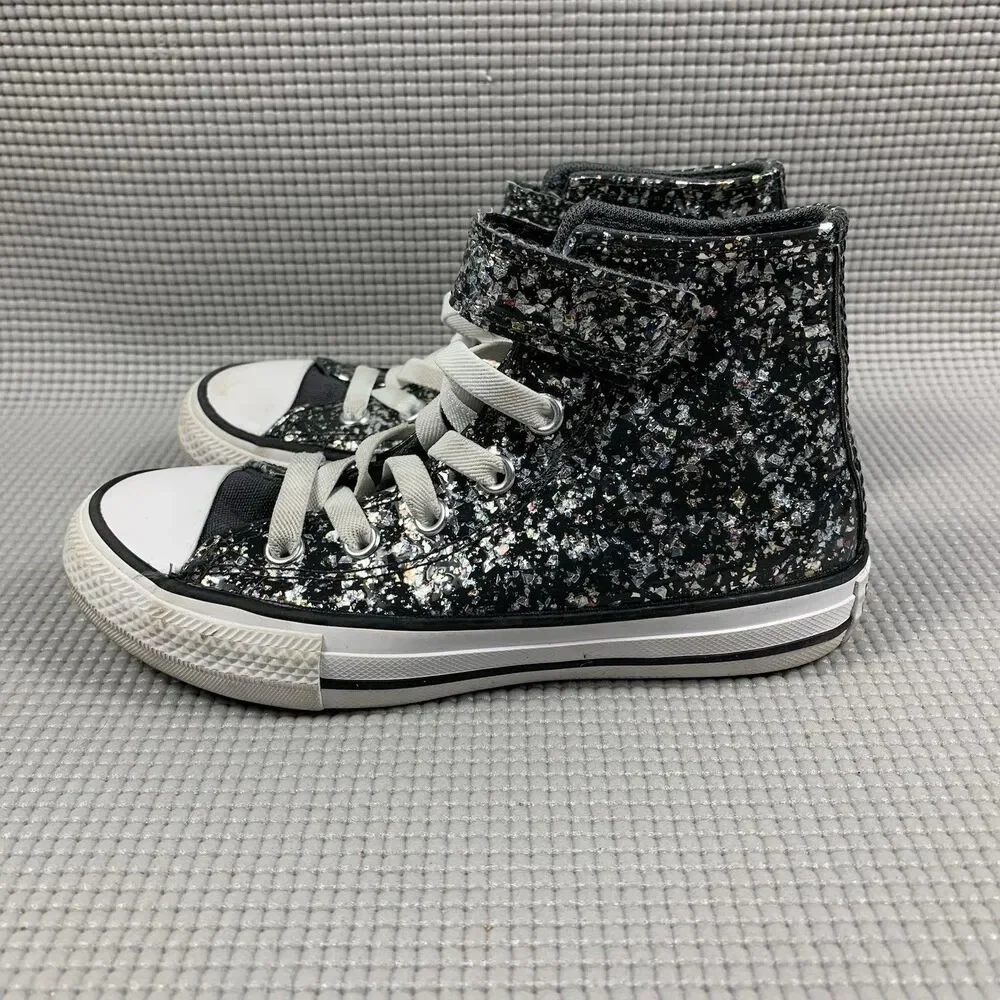 Converse CTAS 1V Black/Egret Little Girl's High Top Sneakers - Size 12
